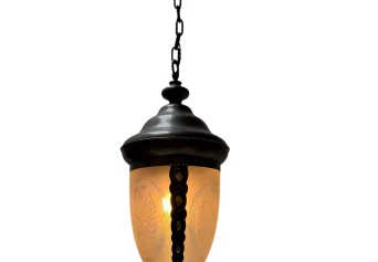 Art Nouveau Patinated Brass Hall Lantern, 1900s